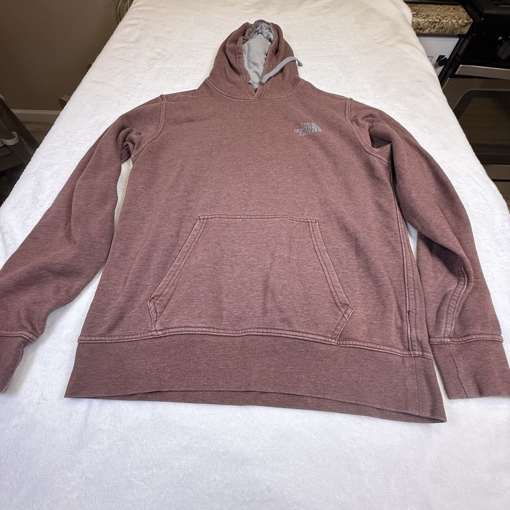The North Face Men’s Medium Burgundy Pullover Hoodie Mountain Back Graphic